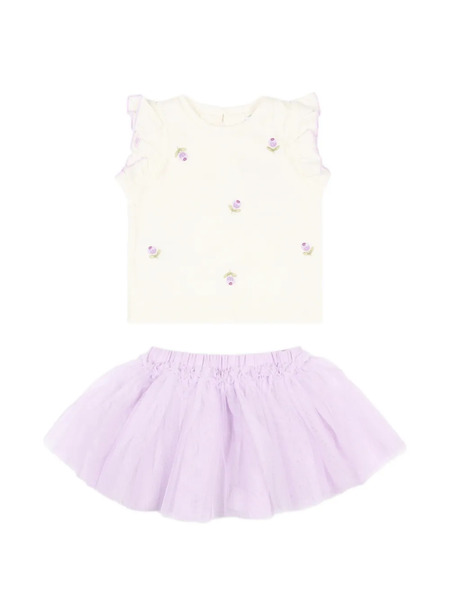  Mayoral Floral-print Skirt Set - Purple 