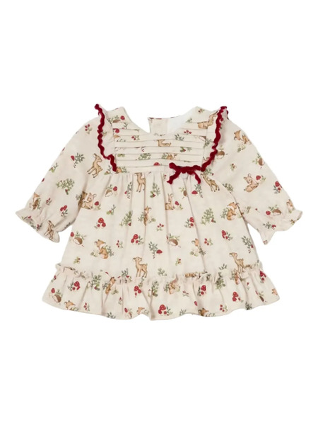  Mayoral Floral Ruffle Dress - Neutrals 
