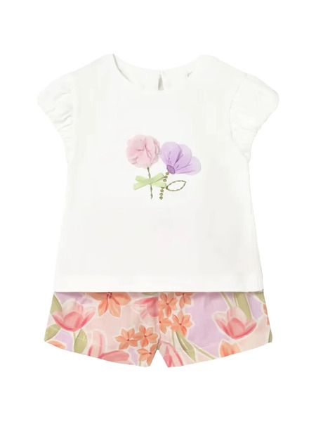  Mayoral Floral Short Set - White 