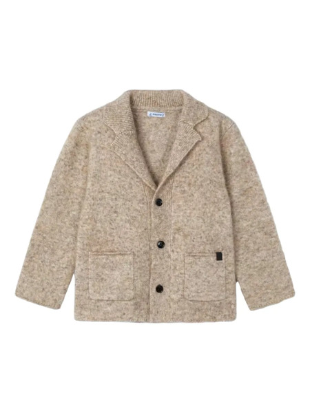  Mayoral Knit Lapel Collar Blazer - Neutrals 
