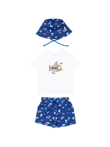  Mayoral Printed Shorts Set (set Of Three) - Blue 