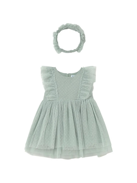  Mayoral Ruffled-detail Dress Set - Green 