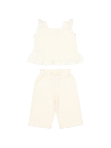  Mayoral Ruffled Trousers Set - Neutrals 