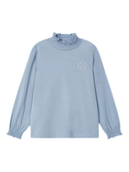 Mayoral Ruffled Turtleneck Top - Blue 