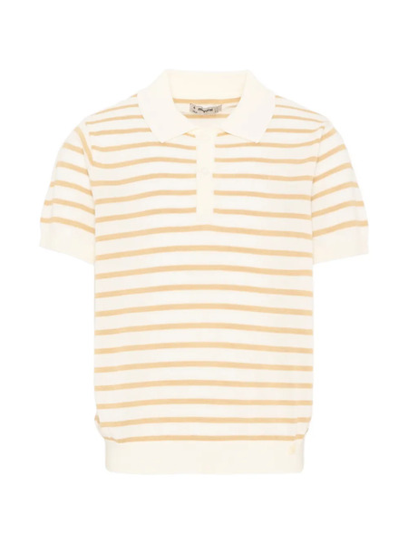  Mayoral Short-sleeved Striped Polo Shirt - White 