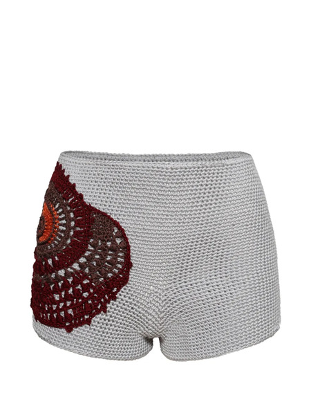  Maysha Crochet Panel Shorts - Grey 