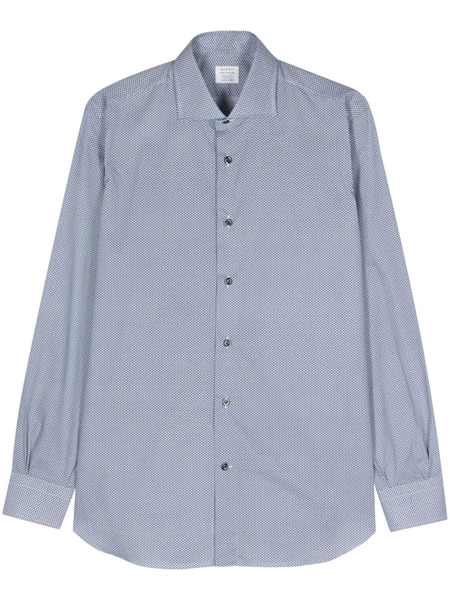  Mazzarelli Geometric-pattern Shirt - Blue 