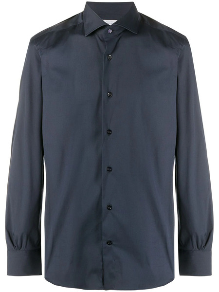  Mazzarelli Plain Buttoned Shirt - Blue 