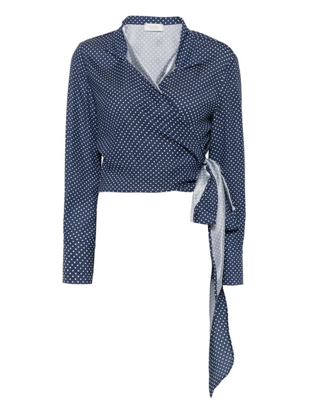  Mazzarelli Polka-dot Print Shirt - Blue 