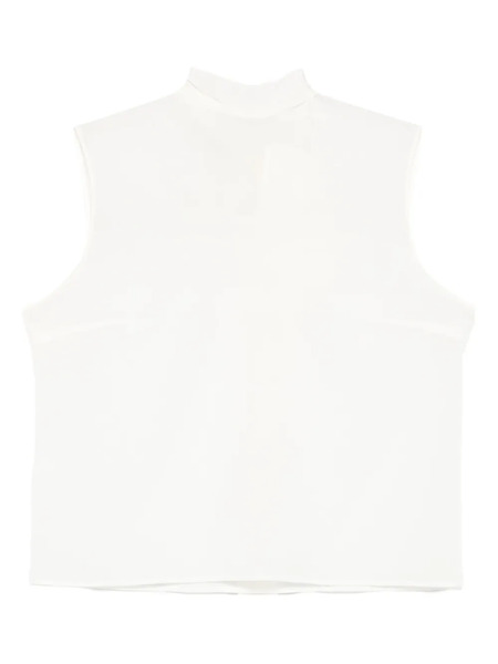  Mazzarelli Sleeveless Mock-neck Top - White 