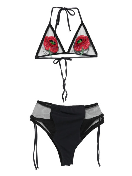  Mazzei Beaded-flower Swimsuit - Black 