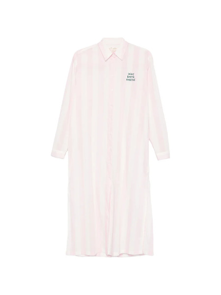  Mc2 Saint Barth Adeline Striped Shirt Midi Dress - Pink 