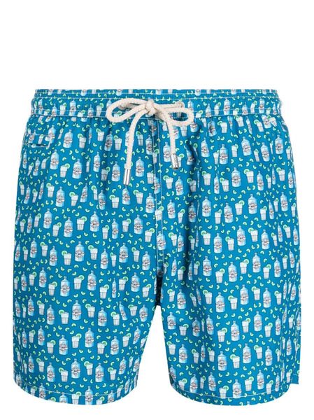  Mc2 Saint Barth All-over Graphic-print Swim Shorts - Blue 