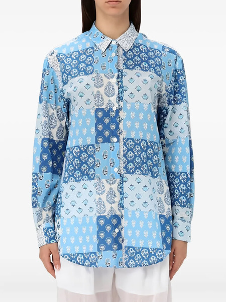  Mc2 Saint Barth Brigitte Patchwork Floral Shirt - Blue 