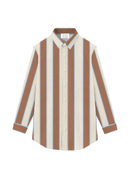  Mc2 Saint Barth Brigitte Striped Button Shirt - Brown 