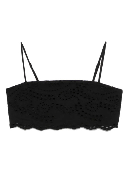  Mc2 Saint Barth Broderie Anglaise Top - Black 