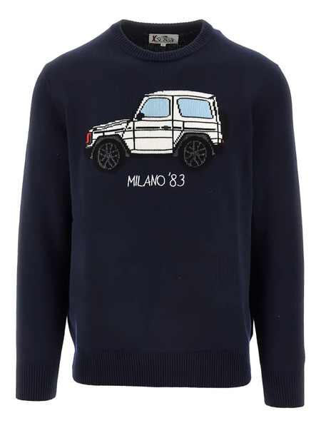  Mc2 Saint Barth Car-embellishment Sweater - Blue 