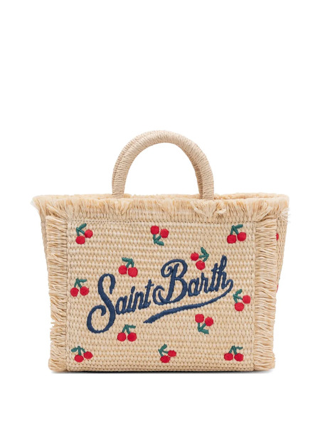  Mc2 Saint Barth Cherry Embroidered Tote Bag - Neutrals 