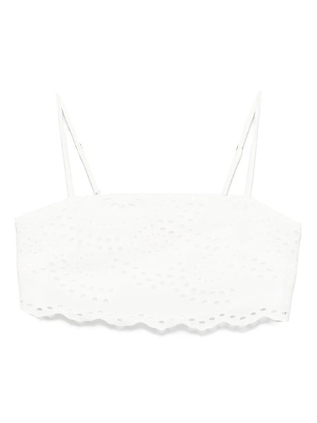  Mc2 Saint Barth Cotton Cropped Top - White 