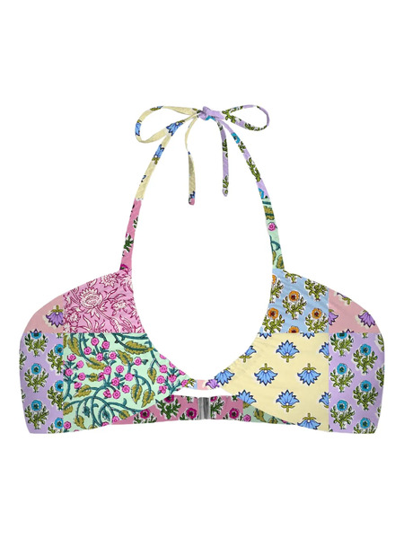  Mc2 Saint Barth Dahlia Pattern Bikini Top - Pink 