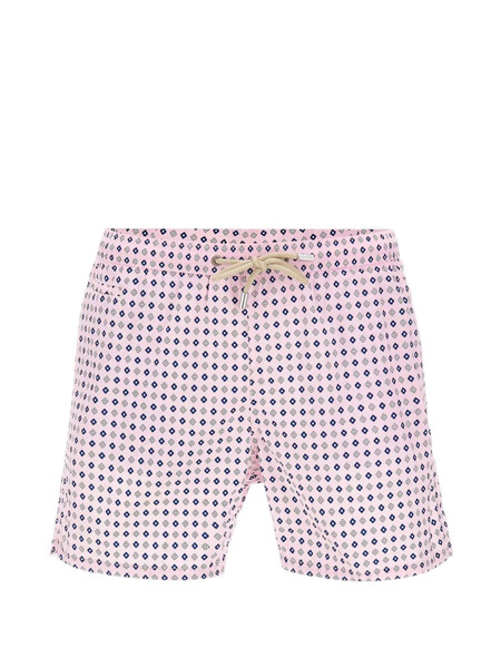  Mc2 Saint Barth Drawstring Geometric Print Swim Shorts - Pink 