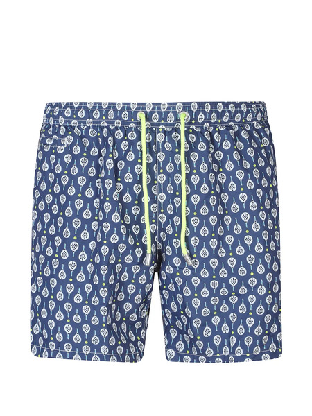  Mc2 Saint Barth Drawstring Patterned Swim Shorts - Blue 