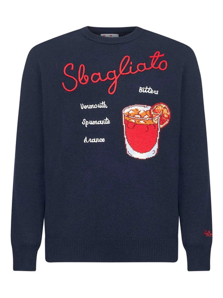  Mc2 Saint Barth Drink-motif Embroidered Sweater - Blue 