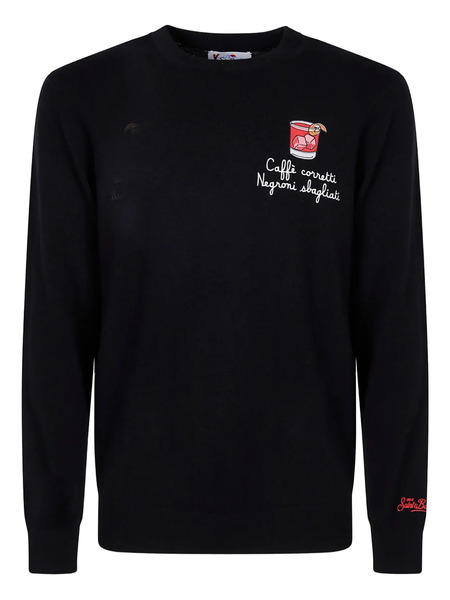  Mc2 Saint Barth Embroidered Long-sleeve Sweater - Black 