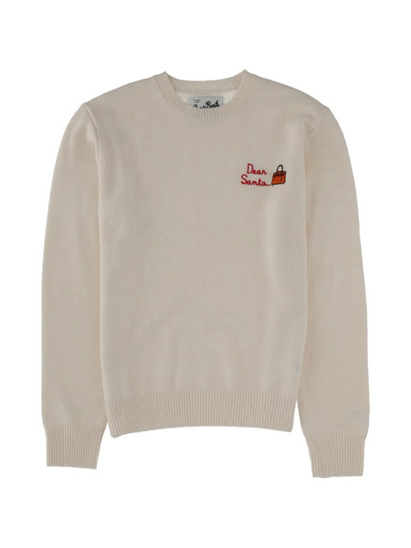  Mc2 Saint Barth Embroidery Graphic Sweater - White 