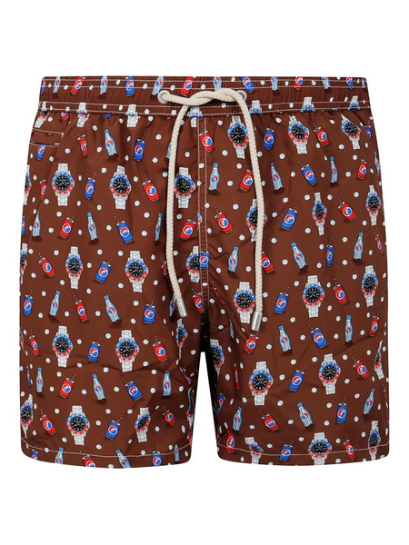  Mc2 Saint Barth Graphic-print Swim Shorts - Red 