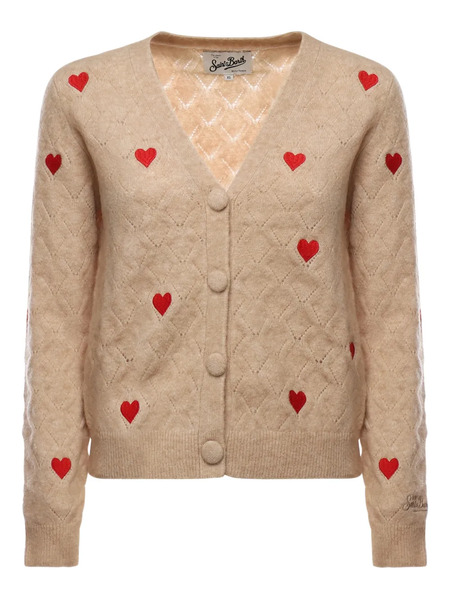  Mc2 Saint Barth Heart-motif Cardigan - Neutrals 