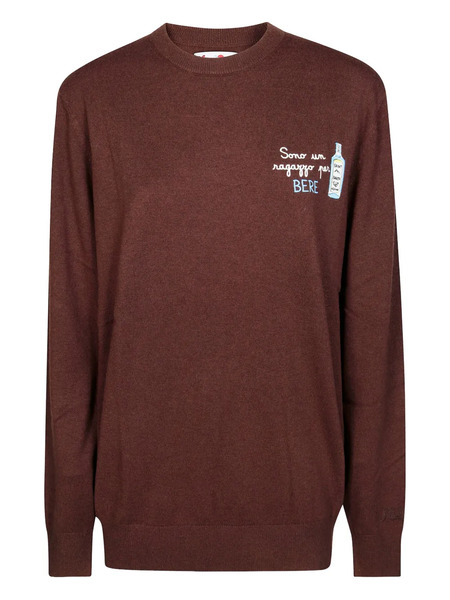  Mc2 Saint Barth Heron Light Embroidered Sweater - Brown 