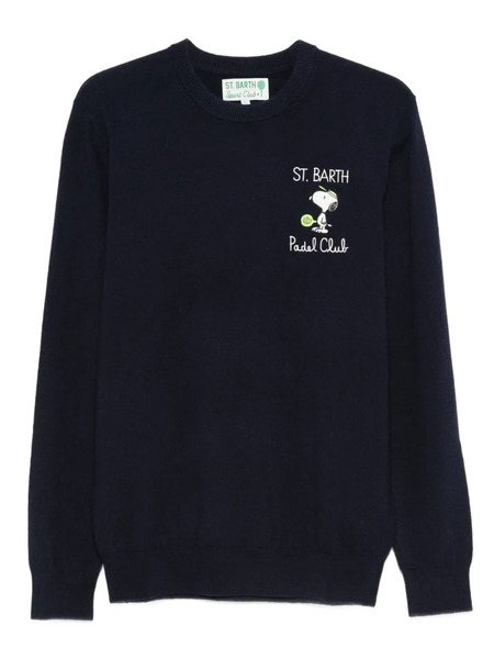  Mc2 Saint Barth Heron Light Embry Graphic Sweater - Blue 