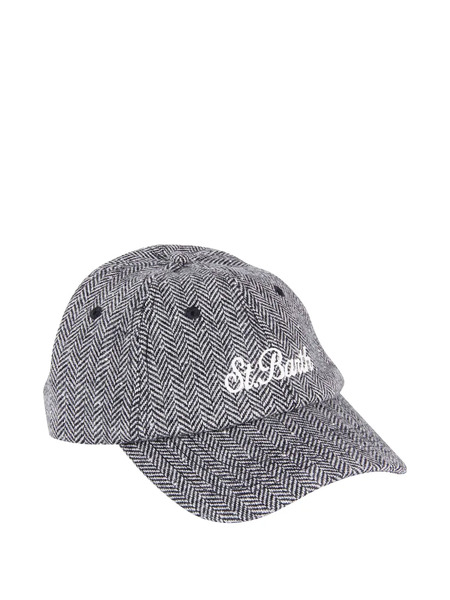  Mc2 Saint Barth Herringbone-pattern Baseball Cap - Grey 