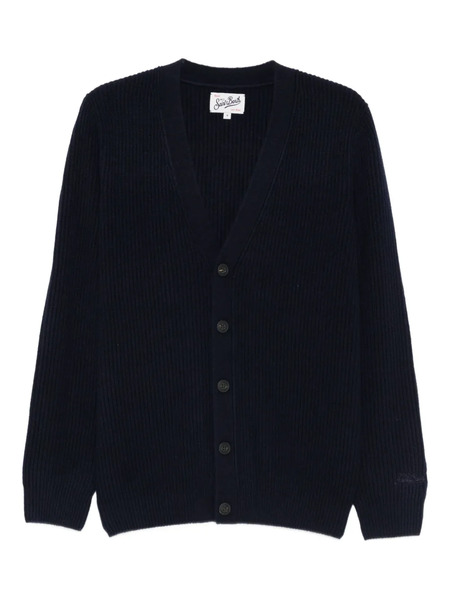  Mc2 Saint Barth Herrison Ribbed Button Cardigan - Blue 