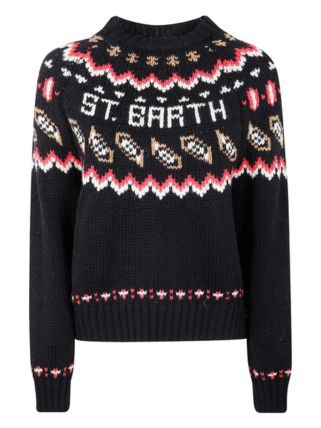  Mc2 Saint Barth Intarsia-knit Sweater - Black 
