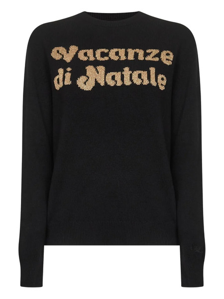  Mc2 Saint Barth Jacquard-lettering Long-sleeve Sweater - Black 