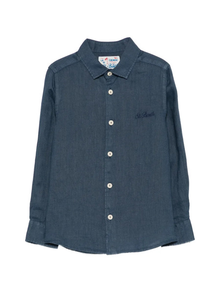  Mc2 Saint Barth Kids Agnes Embroidered Shirt - Blue 