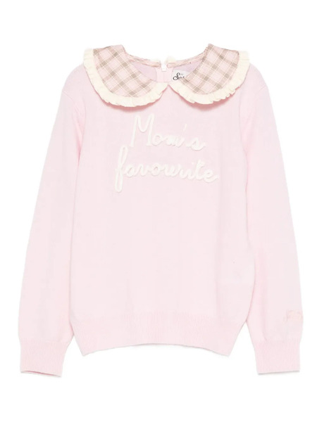  Mc2 Saint Barth Kids Alba Ruffled-collar Sweater - Pink 