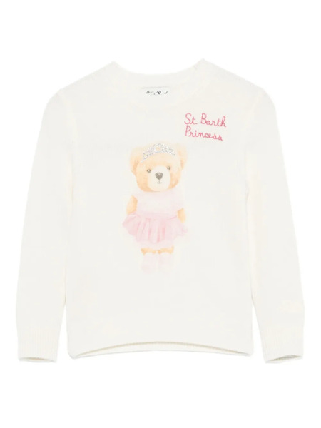  Mc2 Saint Barth Kids Ballerina Bear-print Sweater - Neutrals 