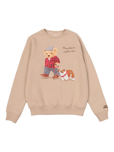  Mc2 Saint Barth Kids Bear Graphic Sweatshirt - Neutrals 