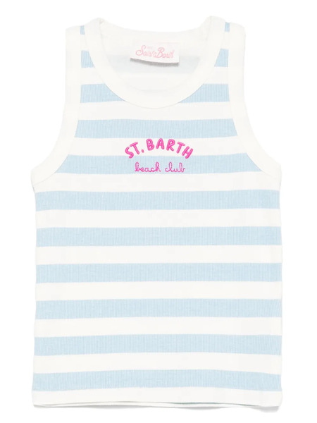  Mc2 Saint Barth Kids Blue Tank Top - White 