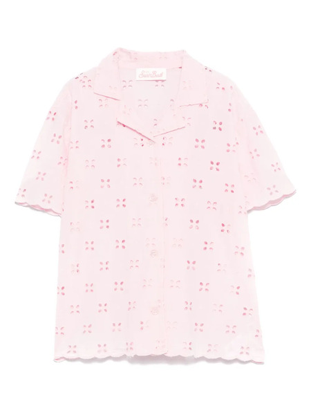  Mc2 Saint Barth Kids Broderie-anglaise Shirt - Pink 