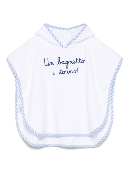  Mc2 Saint Barth Kids Cotton Terry Bathrobe - White 