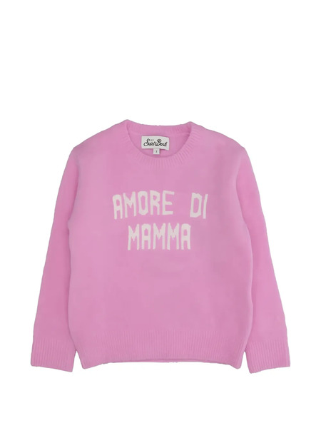  Mc2 Saint Barth Kids Crewneck Print Top - Pink 