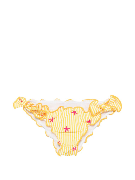  Mc2 Saint Barth Kids Cric Striped Ruffled Bikini Bottoms - Yellow 