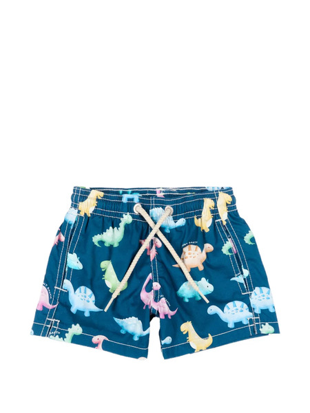  Mc2 Saint Barth Kids Dinosaur Print Swim Shorts - Blue 
