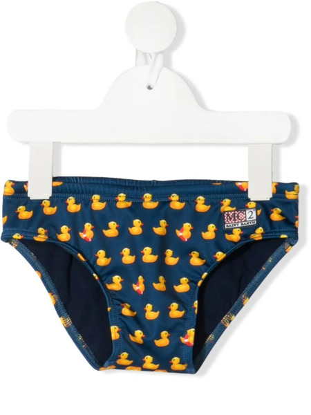  Mc2 Saint Barth Kids Duck Pattern Swimming Trunks - Blue 