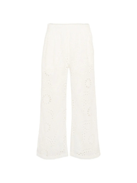  Mc2 Saint Barth Kids Eyelet-design Trousers - White 