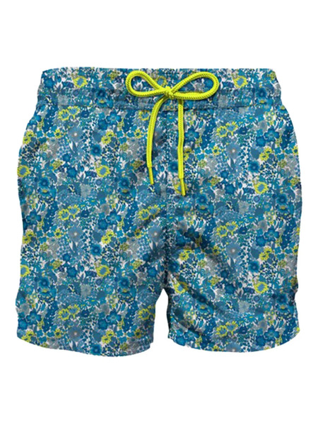  Mc2 Saint Barth Kids Floral-print Drawstring Swim Shorts - Blue 